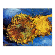 Post impressionnisme coupé de tournesols de Van Go Cartes Postales
