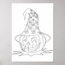 Poster � colorier pour Halloween -