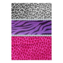 Poster de animal Girly de diamant Faire-part