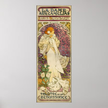 Poster vintage de Mucha : Dame Camélias aux. de La