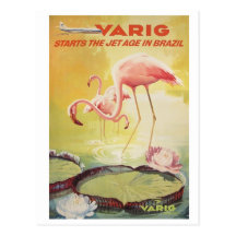 Poster vintage de Varig pour la carte postale du B