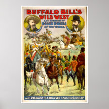POSTER VINTAGE occidental sauvage de Buffalo Bill