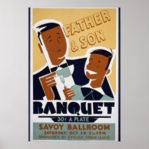 Posters vintage, fils urbain de père de ligue de C