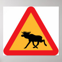 Poteau de signalisation suédois d'orignaux de préc posters