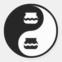 Poterie de Yin Yang Adhésif Rond