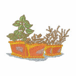 Pots de terre cuite avec des herbes sweat-shirt à capuche brodé