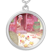 Poule dans des montres roses de Chambre au-dessus  Pendentif