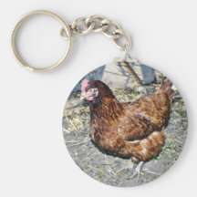 Poule de Brown sur l'arrière cour Porte-clef