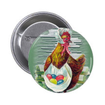 Poule et bouton de Pâques d'oeufs Badge