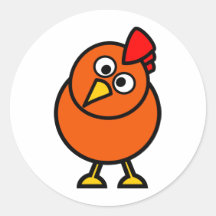 Poule mignonne autocollants ronds