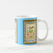 Poule sur un oeuf vert mugs