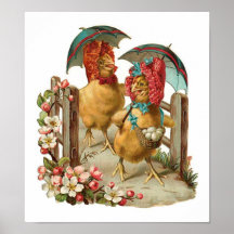Poules heureuses de Pâques Posters