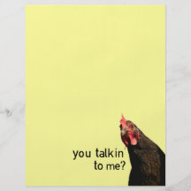 Poulet drôle d'attitude - vous talkin à moi ? tract personnalisé