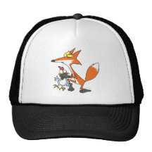poulet drôle volant le renard de stealer casquettes de camionneur