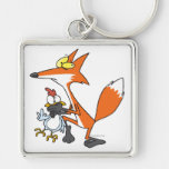 poulet drôle volant le renard de stealer porte-clef