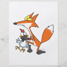 poulet drôle volant le renard de stealer prospectus avec motif