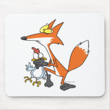 poulet drôle volant le renard de stealer tapis de souris