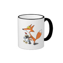 poulet drôle volant le renard de stealer tasse à café