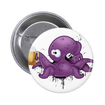 Poulpe alcoolique pin's avec agrafe