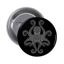 Poulpe foncé complexe badge avec épingle