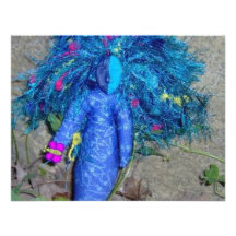 Poupée bleue de déesse de Xavychup Invitation