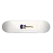 Poupée bleue de pétillance de jaune de guitare éle plateaux de skateboards