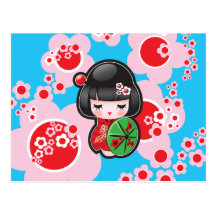 Poupée de Japonais de Kawaii Cartes Postales