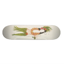 Poupée de papier de danse polynésienne skateboards personnalisables