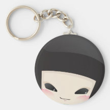 Poupée japonaise de geisha - keychain de visage porte-clé