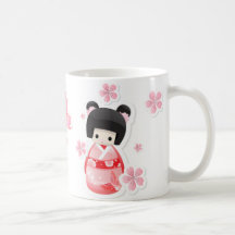 Poupée japonaise de geisha - série de petits pains mugs