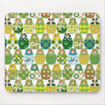 poupée russe vert tapis de souris