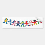 Poupées de papier de drapeau adhésifs pour voiture