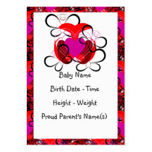Pour l'amour du faire-part de naissance de papillo cartes de visite professionnelles