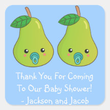 Pour les jumeaux - paires de poires de bébé de Kaw Sticker Carré