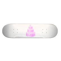 Pour toujours gâteau de mariage rose d'amour skateboard