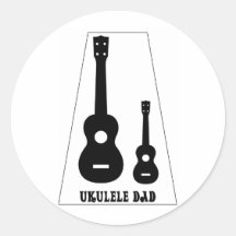 Pour tous les papas d'ukulélé ! autocollant rond