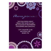 Pourpre de CARTE de RÉCEPTION de bat mitzvah de PO Cartes De Visite Personnelles