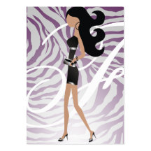 pourpre de monogramme du Fashionista 311-Sassy Cartes De Visite Personnelles