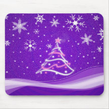 Pourpre de scène de forêt de plein hiver tapis de souris