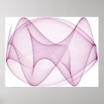 Pourpre des courbes de sinus d'art op deux poster