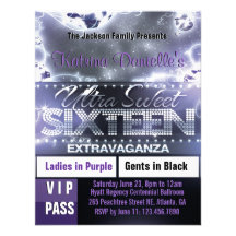 Pourpre d'invitation de passage du sweet sixteen V