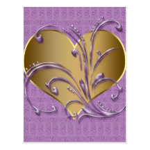 Pourpre et coeur d'or carte postale