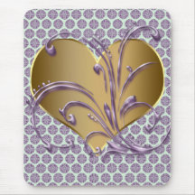 Pourpre et coeur d'or tapis de souris