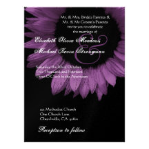 Pourpre et épouser de tournesol coloré par noir GR Invitation Personnalisable