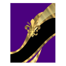 Pourpre et gold fleur de lys carte postale