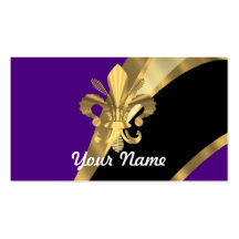 Pourpre et gold fleur de lys modèle de carte de visite
