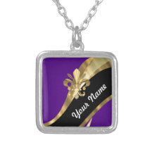 Pourpre et gold fleur de lys bijouterie personnalisée