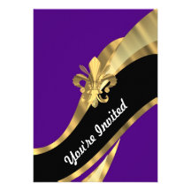 Pourpre et gold fleur de lys faire-parts