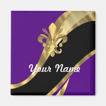 Pourpre et gold fleur de lys magnets
