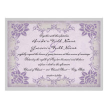 Pourpre et invitations florales de mariage de lava